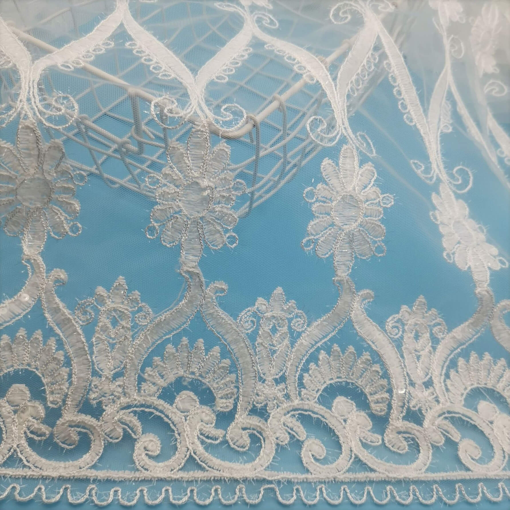 Lace Fabric Polyester Thread Water Soluble Polyester for Bridal Wholes 3